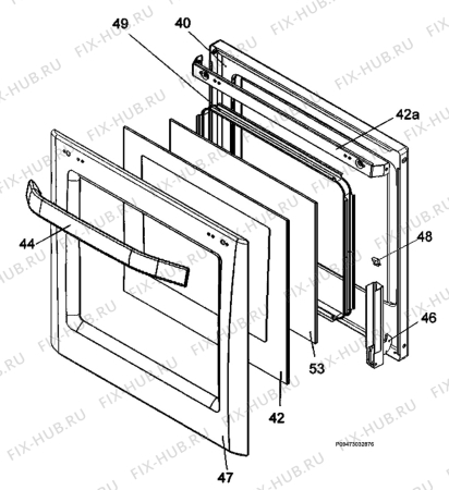 Взрыв-схема плиты (духовки) Electrolux EKG510111W - Схема узла Section 3